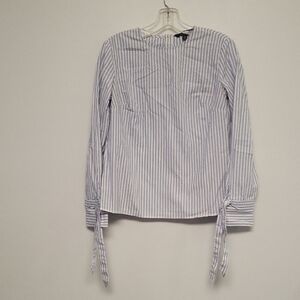 Banana Republic Blue and White Striped Blouse